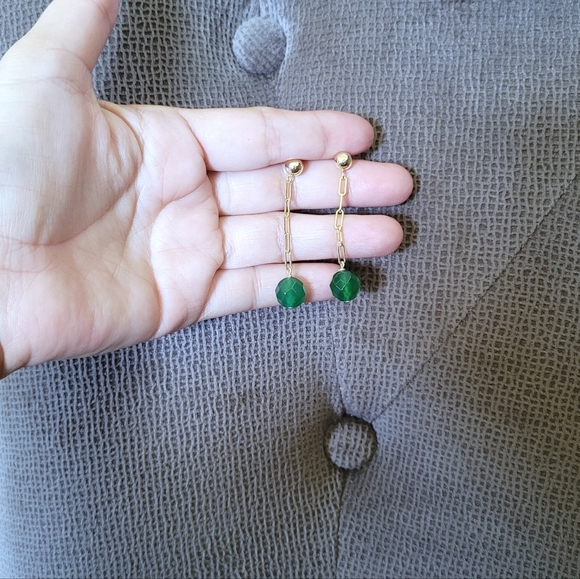 Green💚 Onyx Drop Earrings